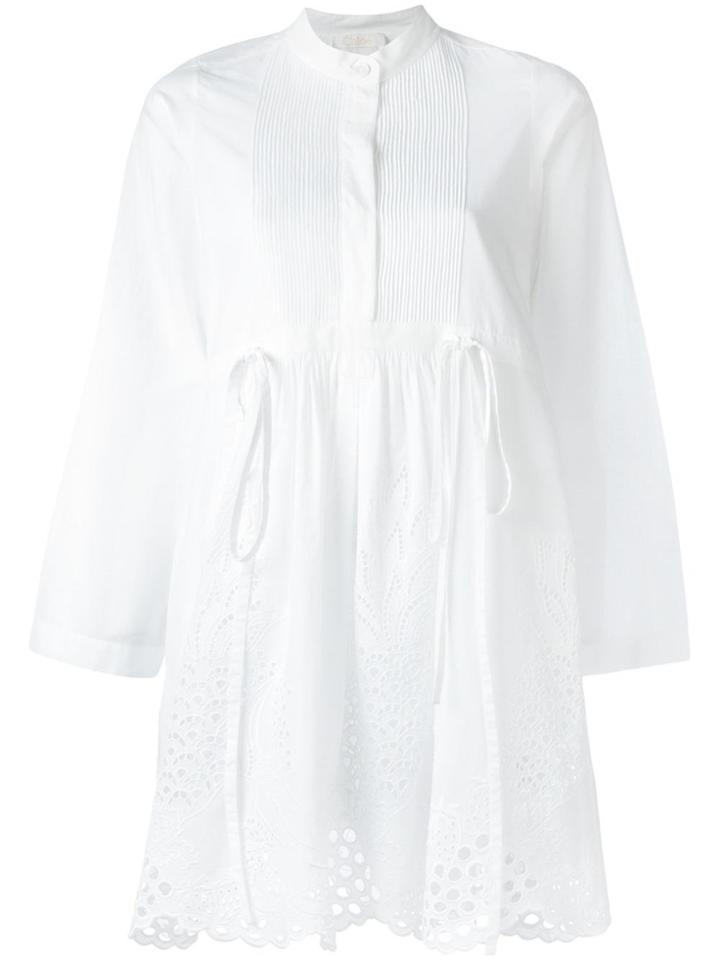 Chloé Pineapple Broderie Anglaise Dress - White