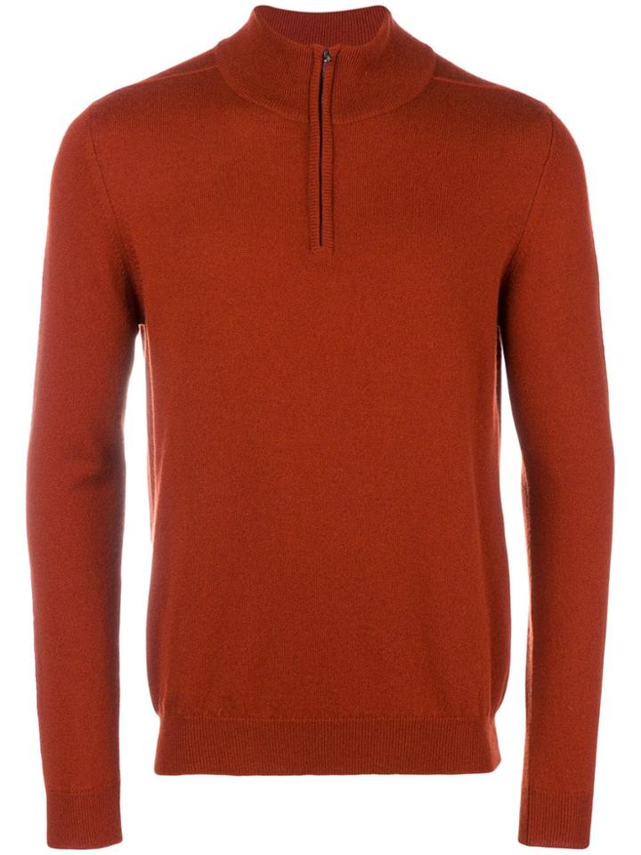 Pringle Of Scotland Zipped Neck Jumper - Brown