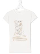 Miss Grant Kids Teen Rhinestones Embellished T-shirt - Nude & Neutrals