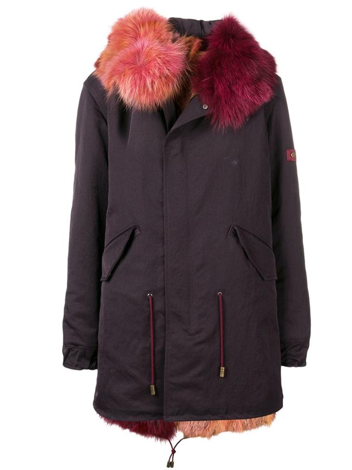 Mr & Mrs Italy Fur Trimmed Hood Parka - Red