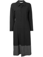 Comme Des Garçons Vintage 1993's Contrast Hem Long Coat - Black