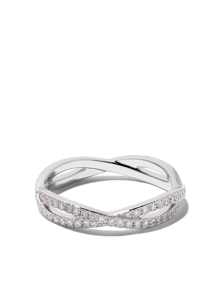 De Beers 18kt White Gold Infinity Full-pavé Diamond Band