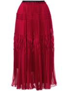 Aula High-waisted Pleated Skirt - Red