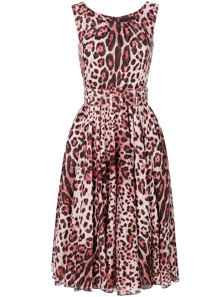 Samantha Sung Leopard Print Belted Dress - Multicolour