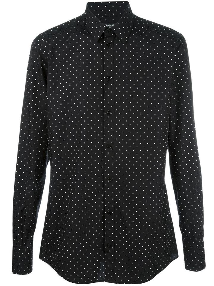 Dolce & Gabbana - Polka Dot Shirt - Men - Cotton - 42, Black, Cotton