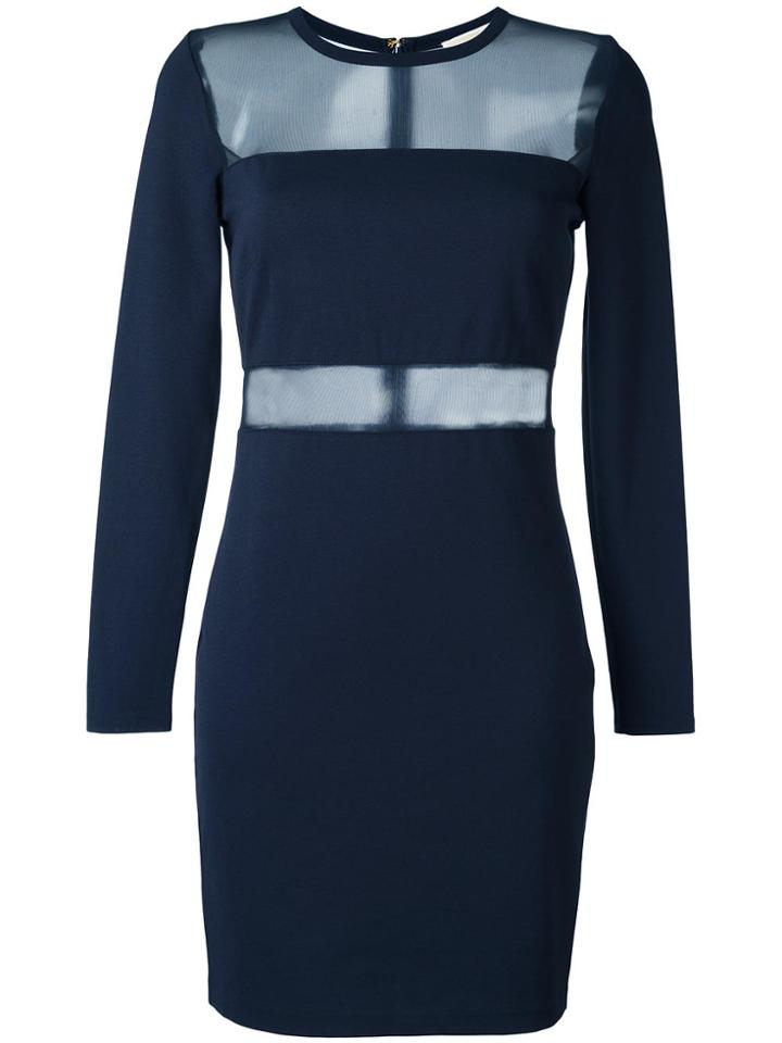 Michael Michael Kors Sheer Panel Dress - Blue