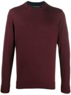 Emporio Armani Plain Fitted Jumper - Red