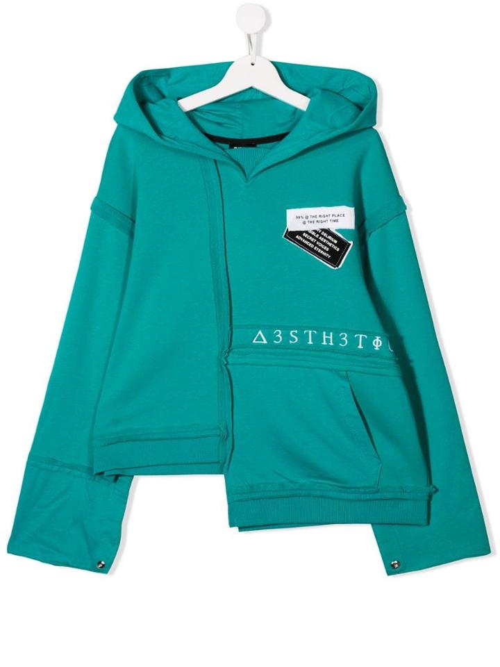 Diesel Kids Teen Asymmetric Hoodie - Green