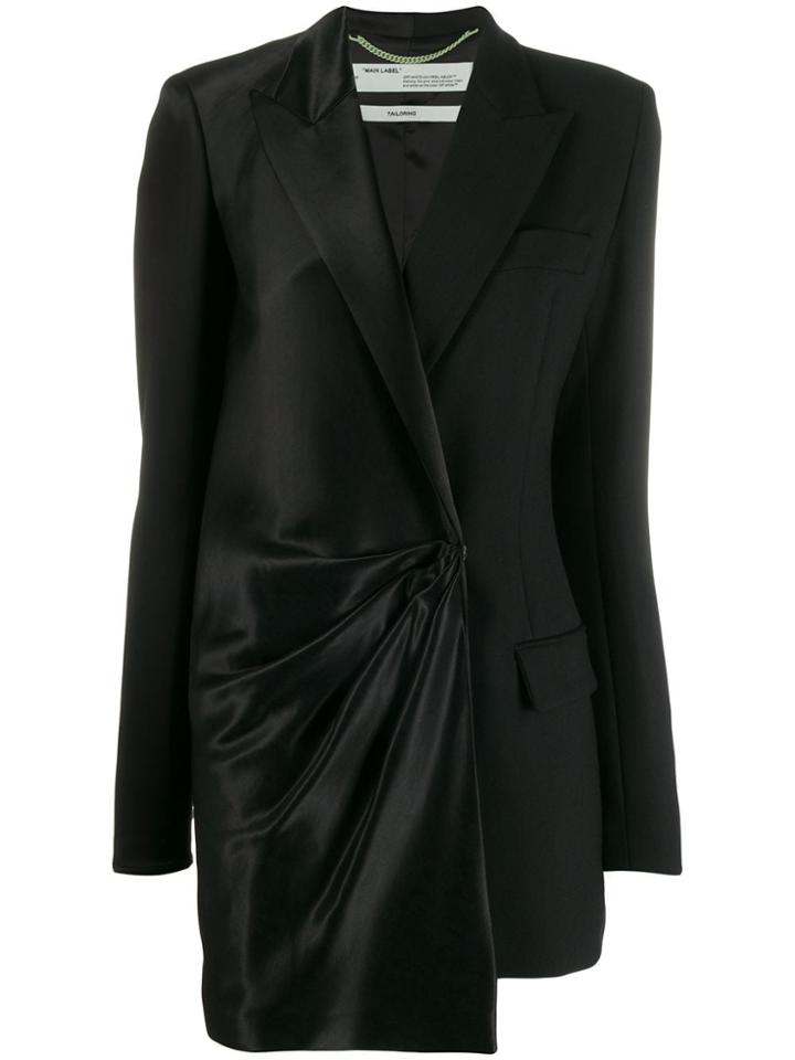 Off-white Bi-material Blazer Dress - Black