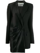 Off-white Bi-material Blazer Dress - Black