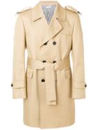 Thom Browne Double Breasted Trench Coat - Nude & Neutrals