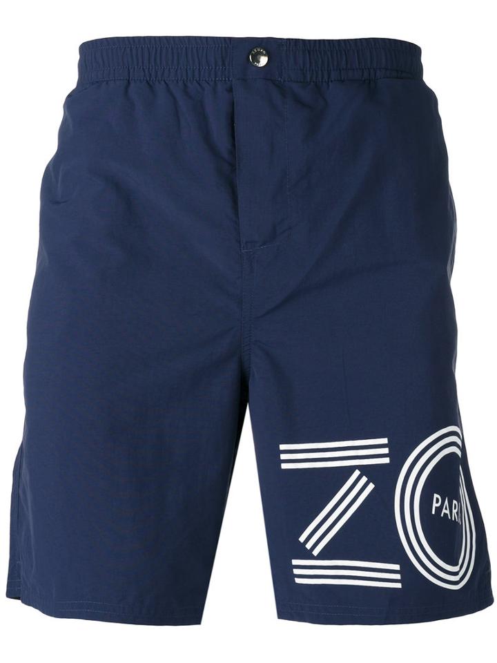 Kenzo - Logo Swim Shorts - Men - Nylon/polyester - M, Blue, Nylon/polyester