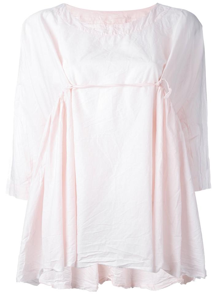 Daniela Gregis - Ruffle-detail Blouse - Women - Cotton - One Size, Women's, Pink/purple, Cotton