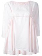 Daniela Gregis - Ruffle-detail Blouse - Women - Cotton - One Size, Women's, Pink/purple, Cotton