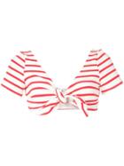 Solid & Striped Front Knot Bikini Top - White