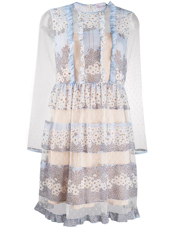 Red Valentino Red Valentino Floral Panel Dress - Blue