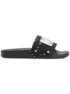 Msgm Branded Slides - Black