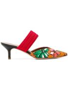 Malone Souliers Maisie Floral-print Faille Mules - Red