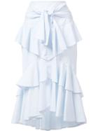 Rebecca Vallance The Parker Frill Skirt, Women's, Size: 12, Blue, Cotton