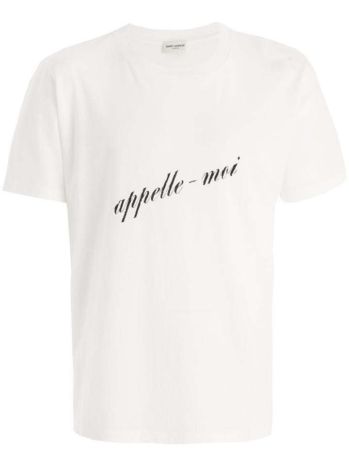 Saint Laurent - French Phrase T-shirt - Men - Cotton - Xl, White, Cotton