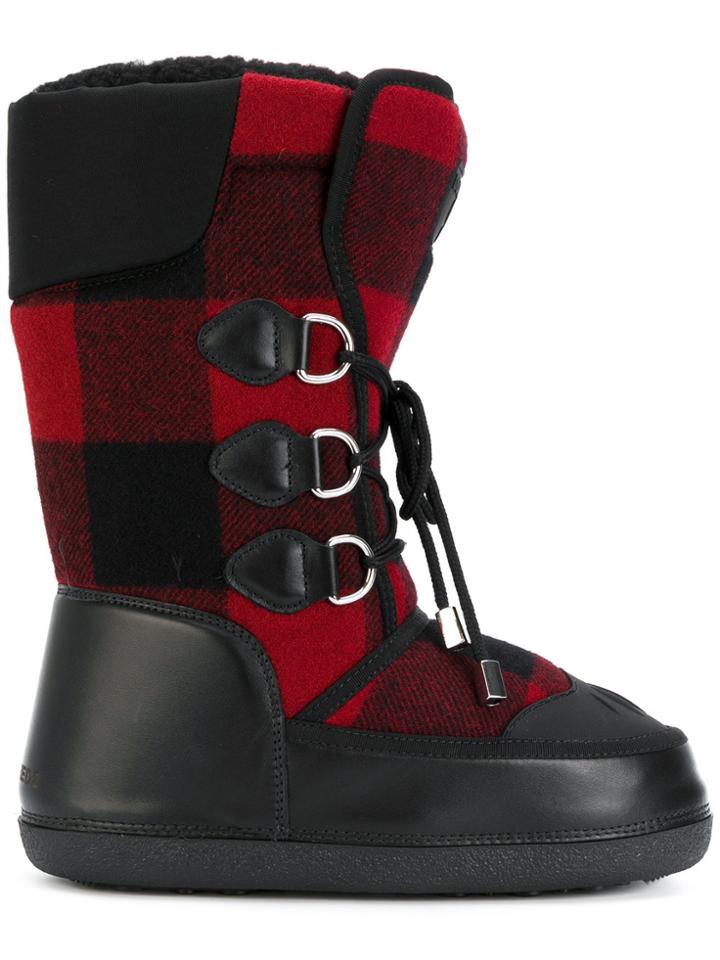 Dsquared2 Ski Checked Snow Boots - Black