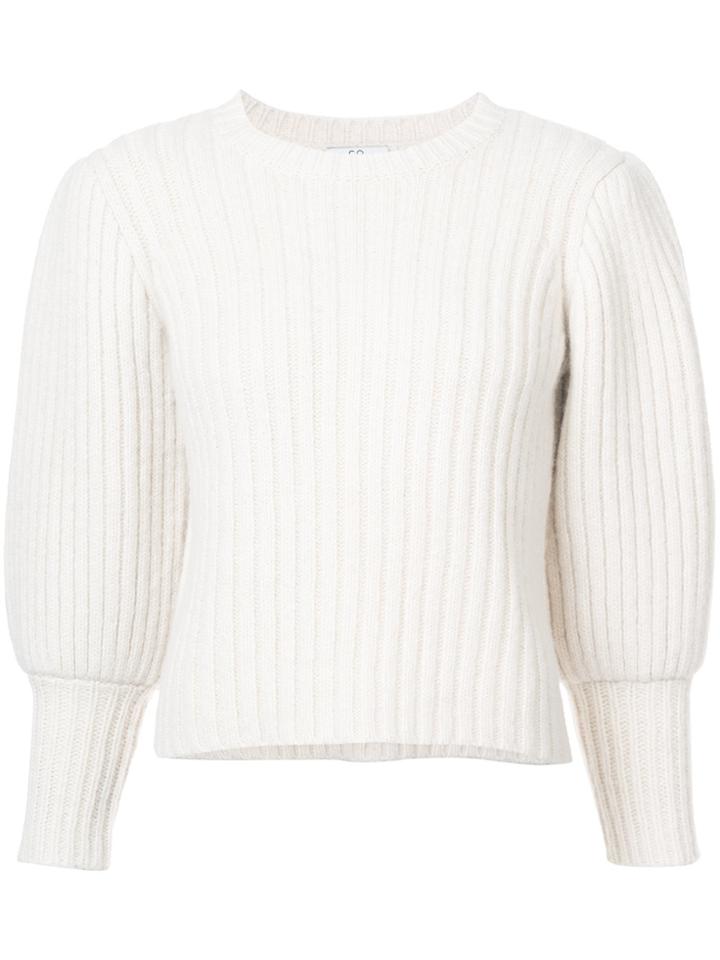 Co Ribbed Cropped Jumper - White