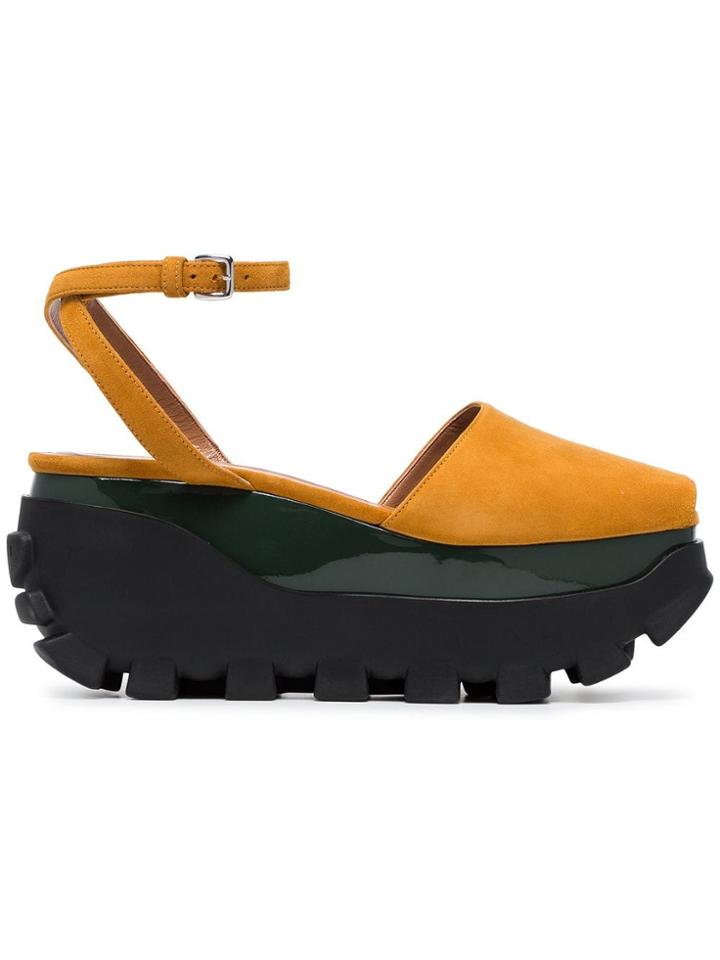 Marni 80 Suede Flatform Sandals - Brown
