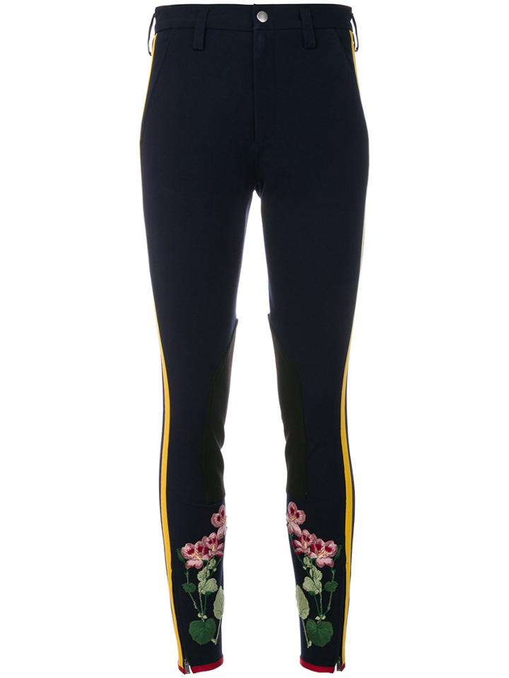 Gucci Stretch Floral Pants - Blue