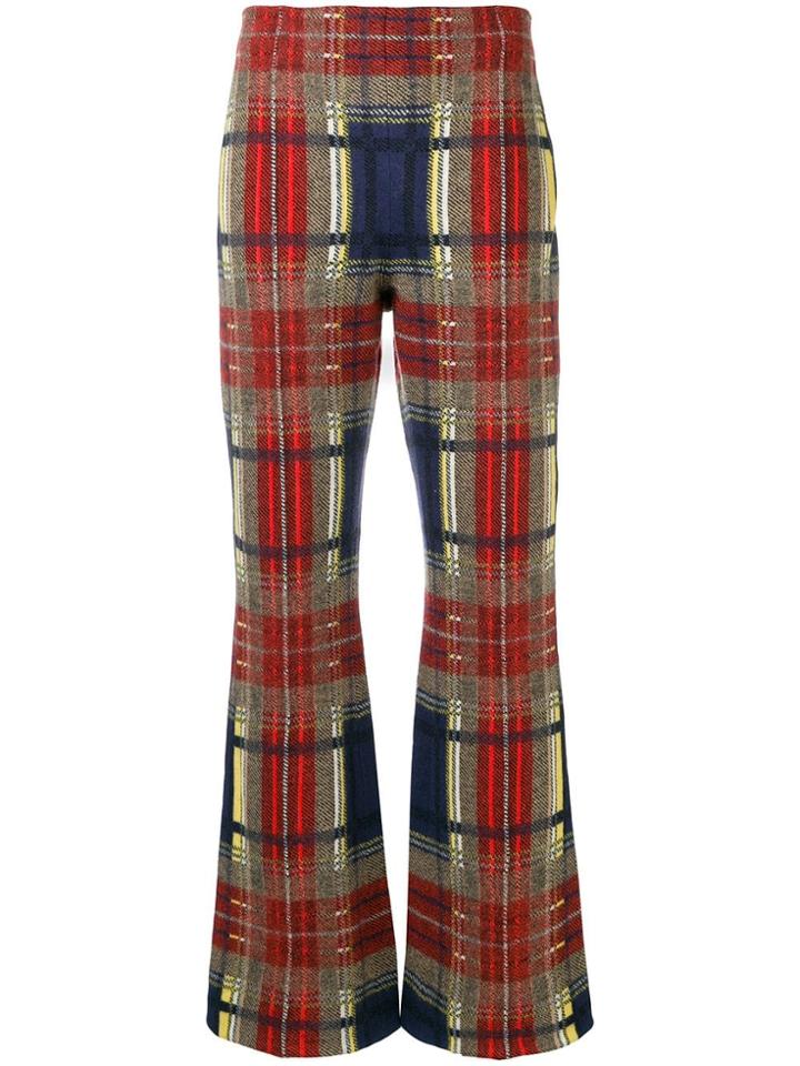 Sonia Rykiel Tartan Pattern Trousers - Red