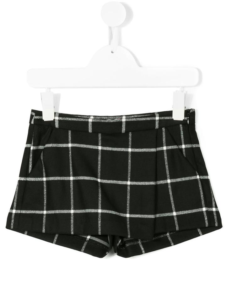 Il Gufo - Checked Shorts - Kids - Elastodiene/polyester/viscose - 10 Yrs, Black