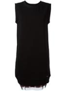 Diesel Layered Hem Dress, Women's, Size: Large, Black, Cotton/polyurethane/polyester