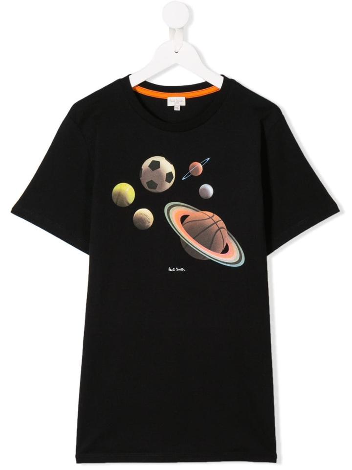 Paul Smith Junior Teen Sport Planet Print T-shirt - Black