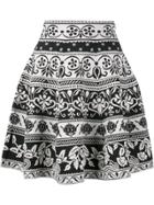 Alexander Mcqueen Jacquard Knit Mini Skirt - Black
