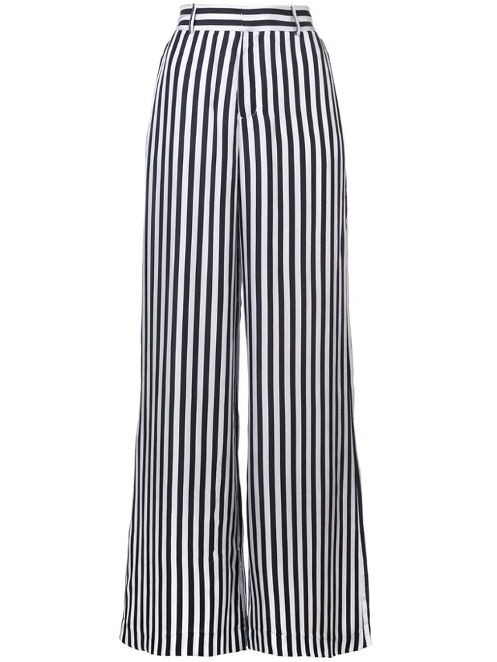 Rta Striped Palazzo Pants - Black