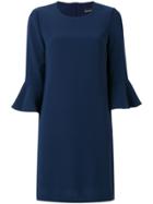 Ermanno Scervino Frill Cuff Shift Dress - Blue