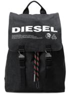 Diesel Denim Backpack With Print - Blue