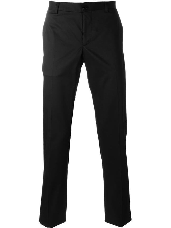 Etro Slim Tailored Trousers, Men's, Size: 56, Black, Cotton/spandex/elastane