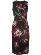 Dolce & Gabbana Tulip Print Dress, Women's, Size: 42, Black, Silk/spandex/elastane/wool