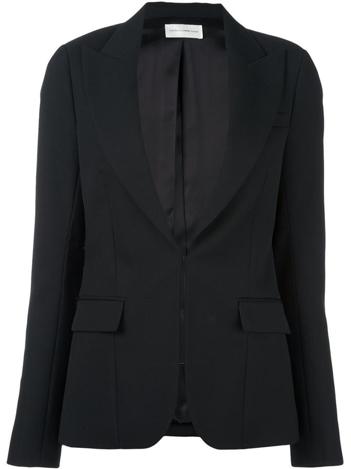 Faith Connexion Single Breasted Blazer, Women's, Size: 42, Black, Viscose/virgin Wool