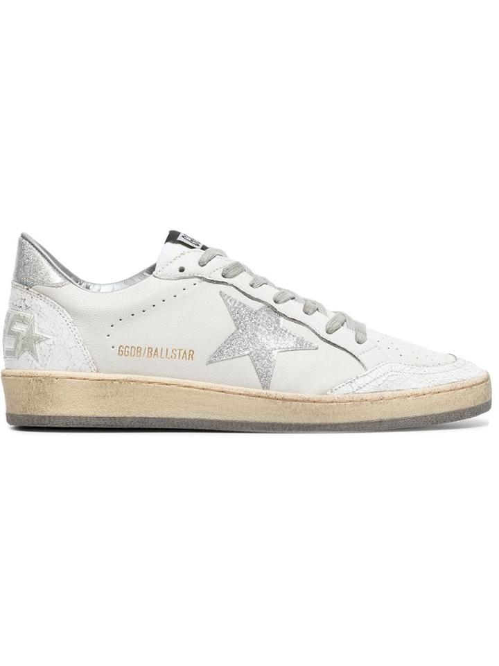 Golden Goose White Ball Leather Low-top Sneakers