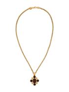 Chanel Vintage Cc Logo Stone Necklace, Women's, Metallic