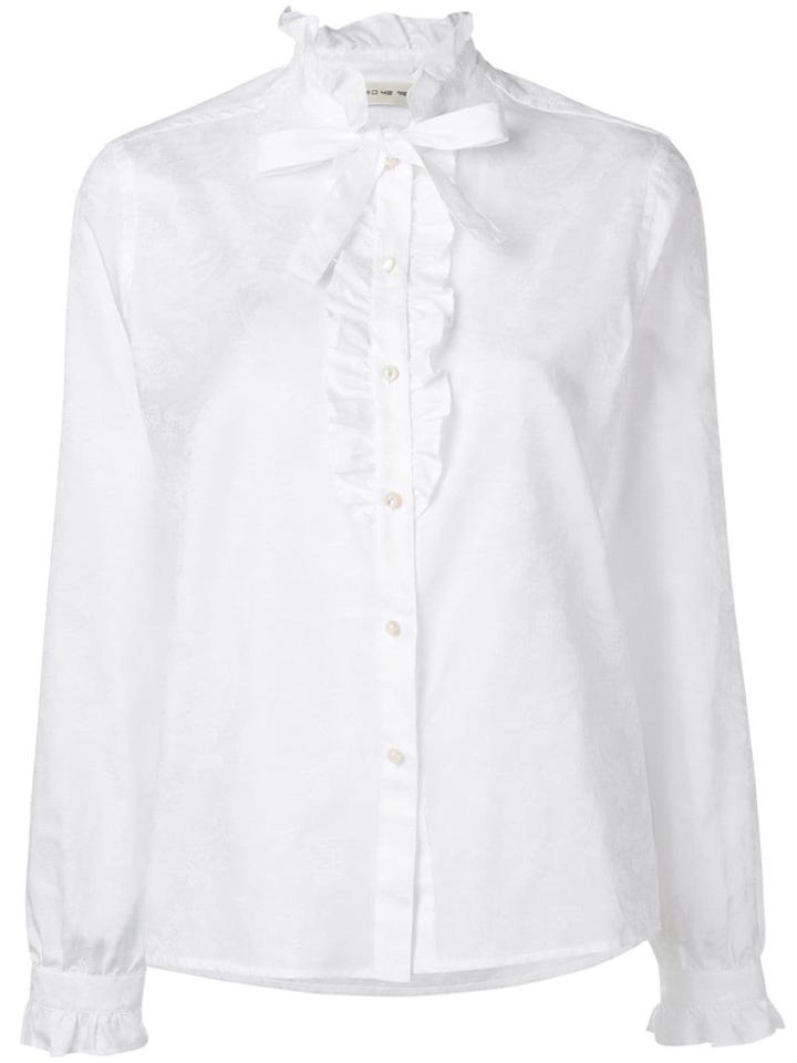 Etro Ruffled Paisley Jacquard Shirt - White