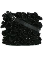 Comme Des Garçons Noir Kei Ninomiya Ruffled Crossbody Bag, Women's, Black, Polyester/polyurethane Resin/artificial Leather