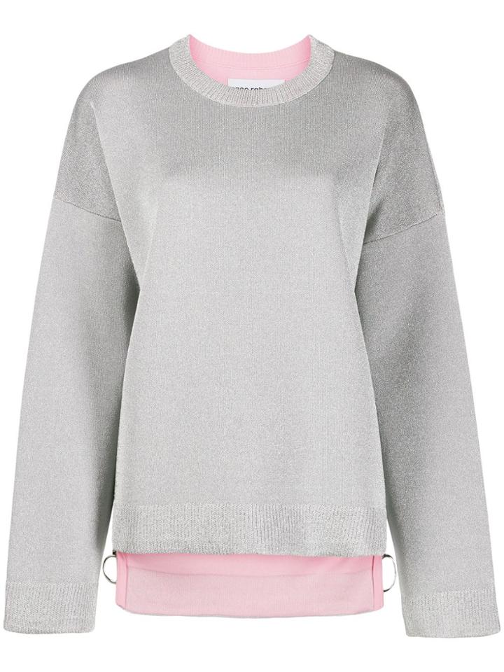 Paco Rabanne Side-zip Knit Sweater - Silver