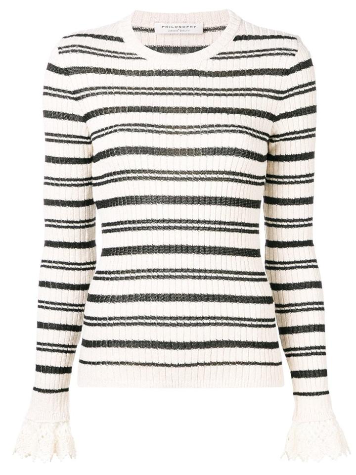 Philosophy Di Lorenzo Serafini Striped Knit Jumper - Neutrals