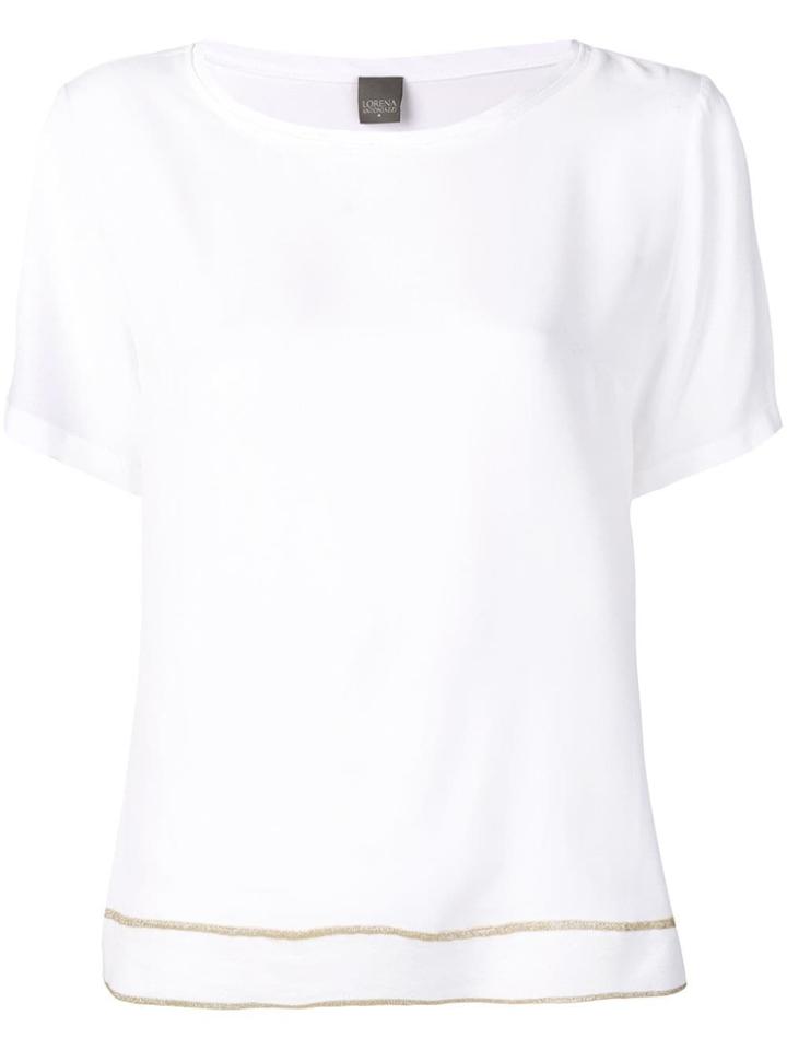 Lorena Antoniazzi Striped Trim T-shirt - White