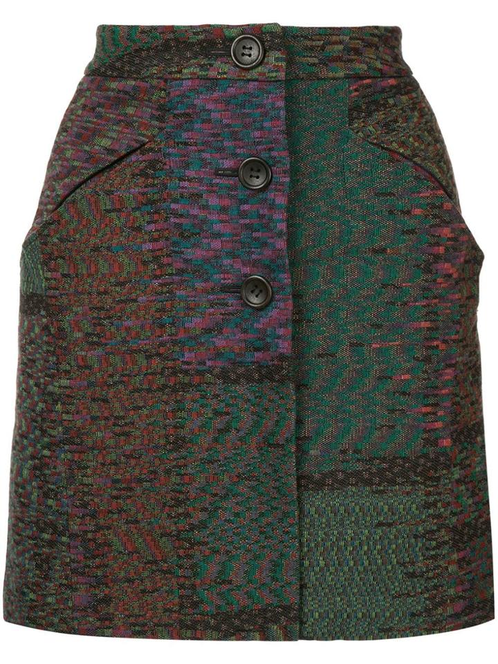 Issey Miyake Vintage Pixel Skirt - Green