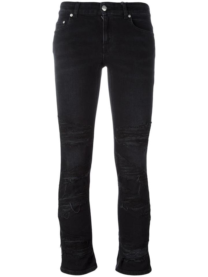 Alexander Mcqueen Cropped Jeans, Women's, Size: 44, Black, Cotton/spandex/elastane