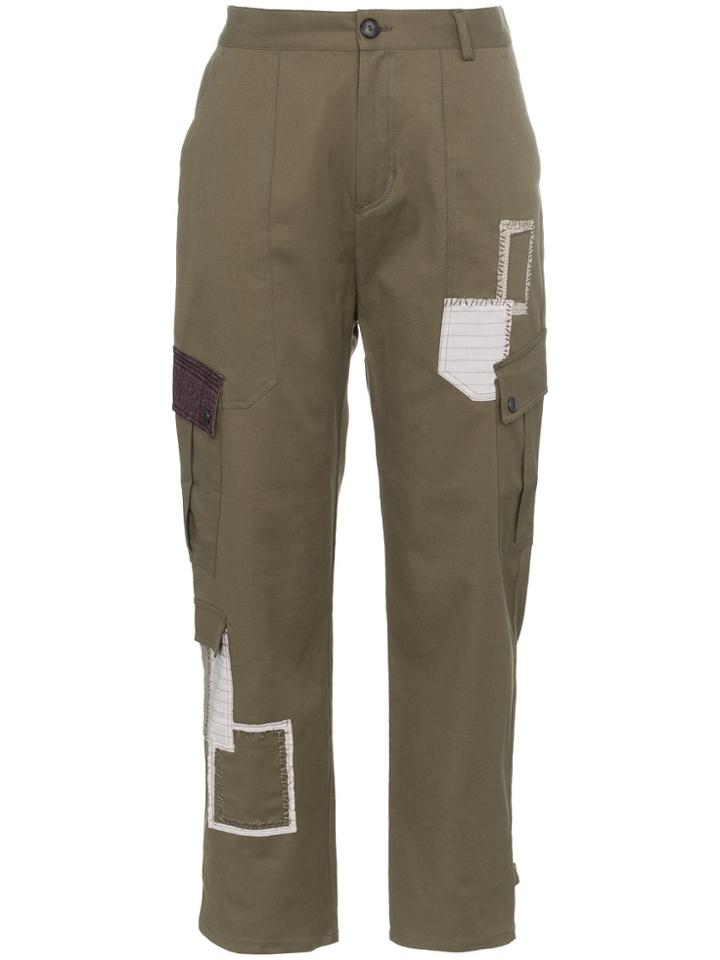 78 Stitches Patchwork Combat Trousers - Green