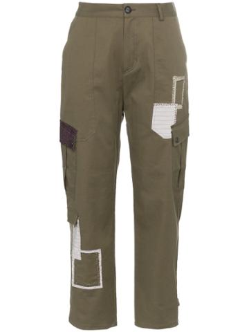 78 Stitches Patchwork Combat Trousers - Green